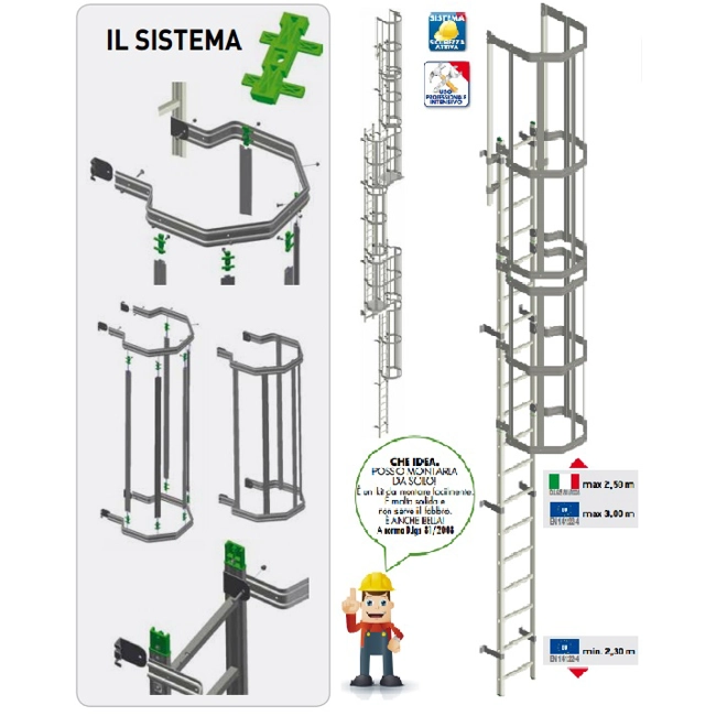 Vendita online Scala alla marinara a gabbia Security System S660